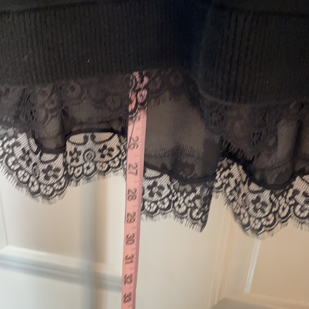 Chelsea 28 blk sweater with faux lace under shirt - Picture 10 of 10